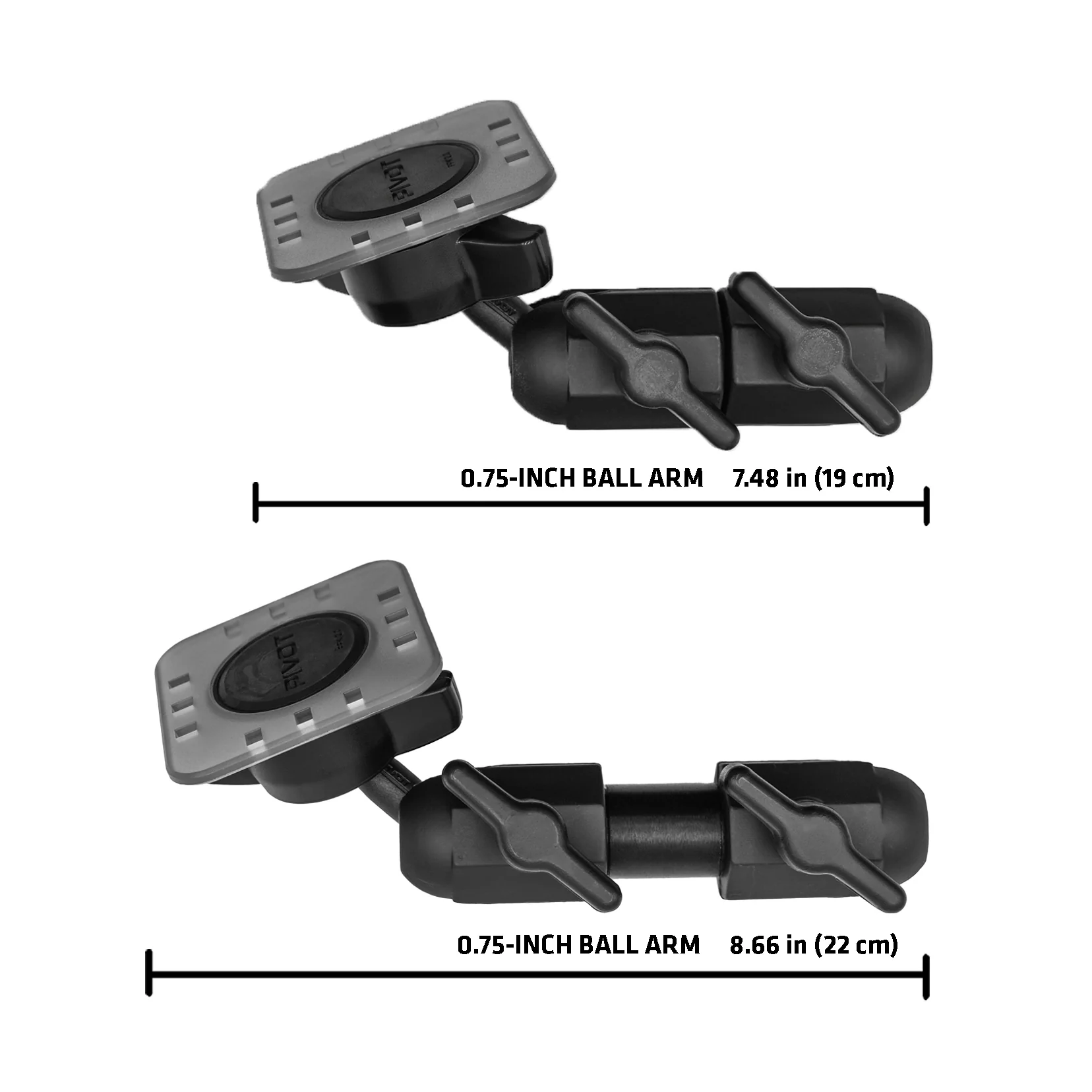 Double Suction Cup Mount - 0.75-inch Ball Arm - Image 3